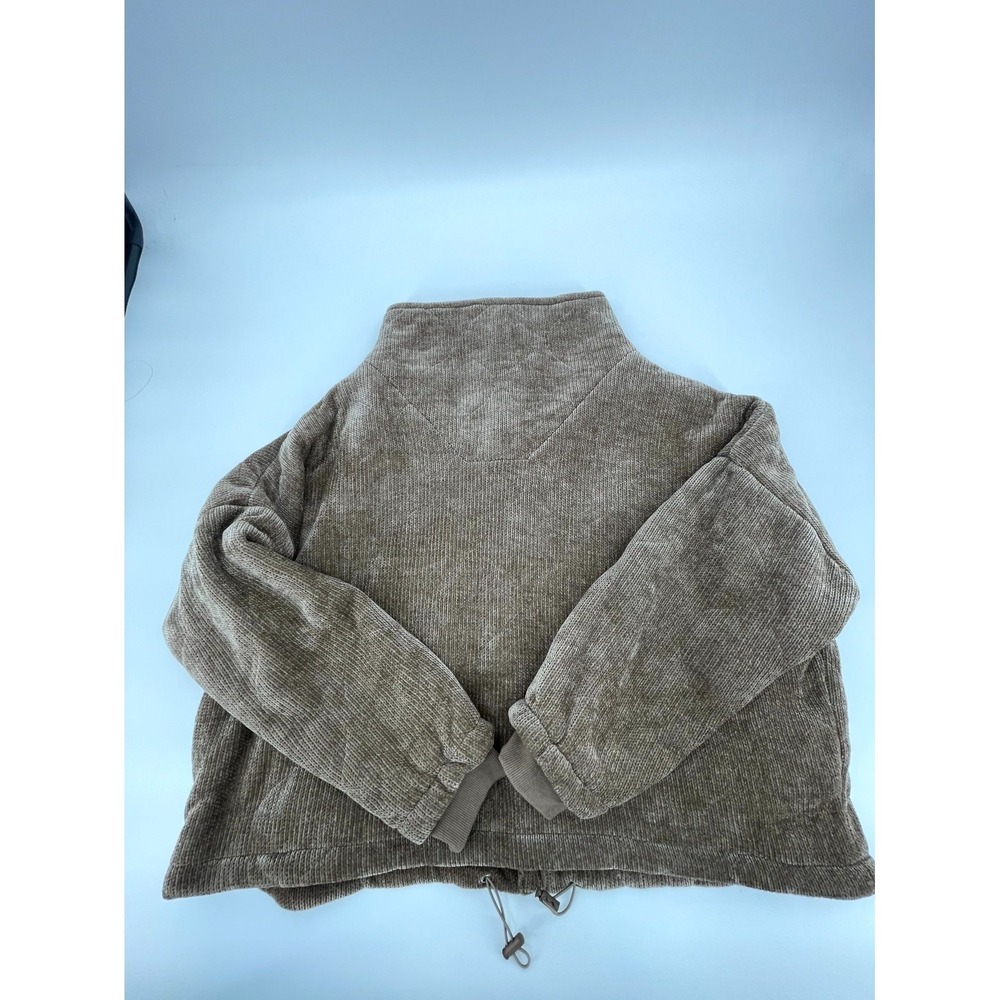 White Birch Black Label Corduroy Jacket Womens Large Tan Lined Mock Neck Zip Up - Picture 6 of 12